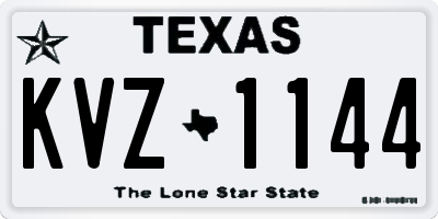 TX license plate KVZ1144