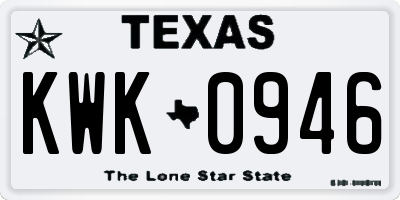 TX license plate KWK0946