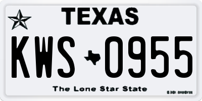 TX license plate KWS0955