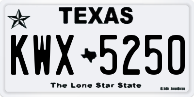 TX license plate KWX5250