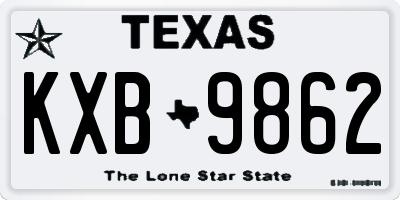 TX license plate KXB9862