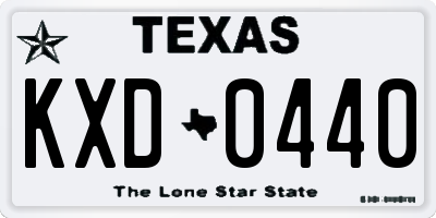 TX license plate KXD0440