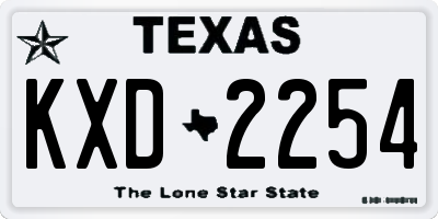 TX license plate KXD2254