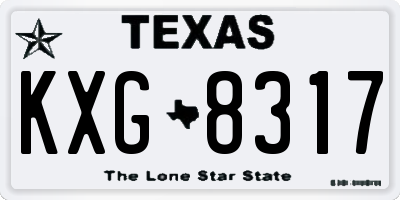 TX license plate KXG8317