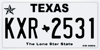 TX license plate KXR2531