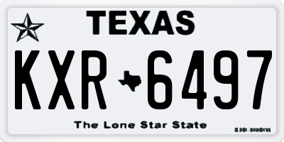 TX license plate KXR6497