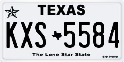 TX license plate KXS5584