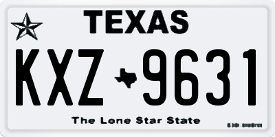 TX license plate KXZ9631