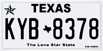 TX license plate KYB8378