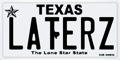 TX license plate LATERZ