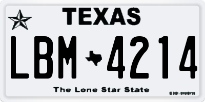 TX license plate LBM4214