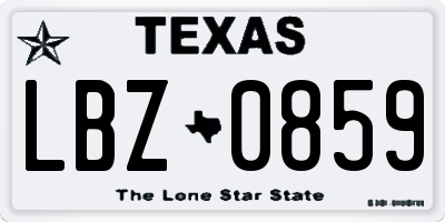 TX license plate LBZ0859