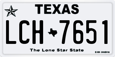 TX license plate LCH7651