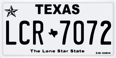 TX license plate LCR7072