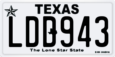 TX license plate LDD943