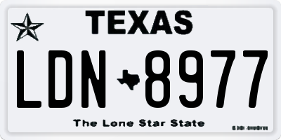TX license plate LDN8977