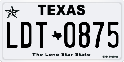 TX license plate LDT0875