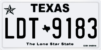 TX license plate LDT9183