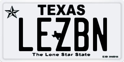 TX license plate LEZBN