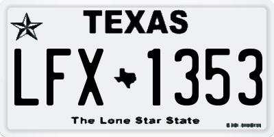 TX license plate LFX1353