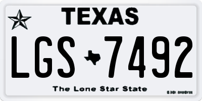 TX license plate LGS7492