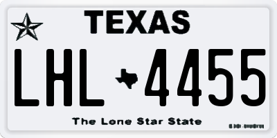 TX license plate LHL4455