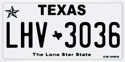 TX license plate LHV3036