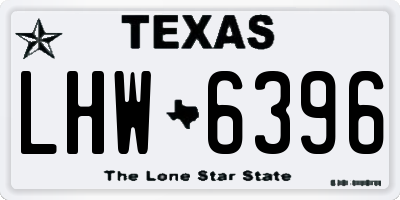 TX license plate LHW6396