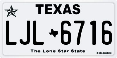 TX license plate LJL6716