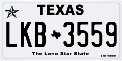 TX license plate LKB3559