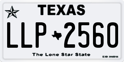 TX license plate LLP2560