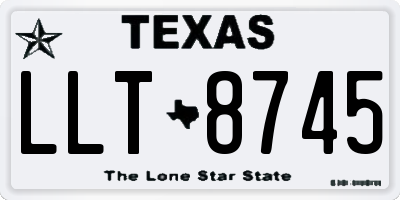 TX license plate LLT8745