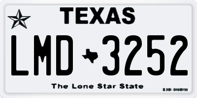 TX license plate LMD3252