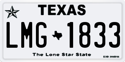 TX license plate LMG1833