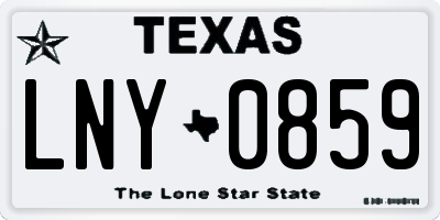 TX license plate LNY0859