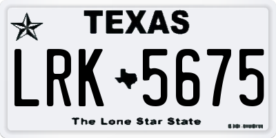 TX license plate LRK5675