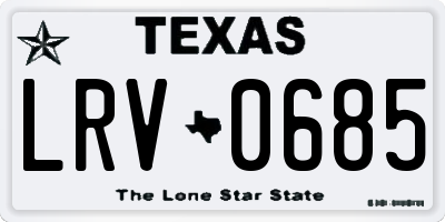 TX license plate LRV0685