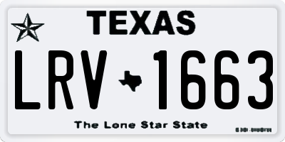 TX license plate LRV1663