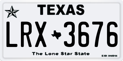 TX license plate LRX3676