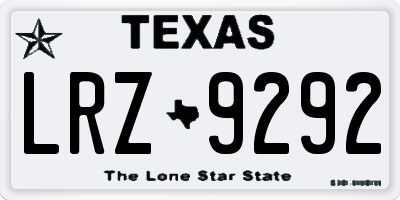 TX license plate LRZ9292