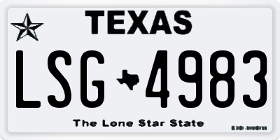 TX license plate LSG4983