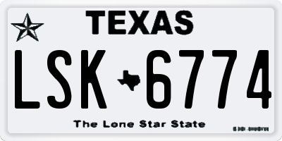 TX license plate LSK6774