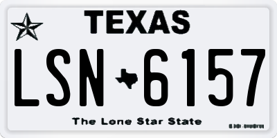 TX license plate LSN6157
