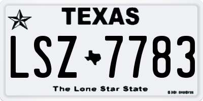 TX license plate LSZ7783