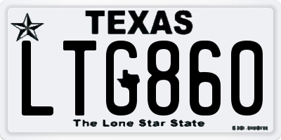 TX license plate LTG860