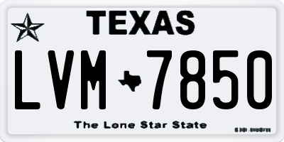 TX license plate LVM7850