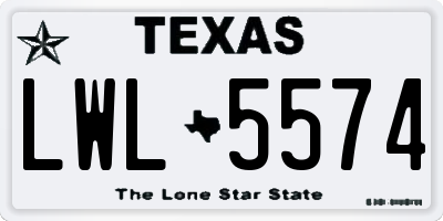 TX license plate LWL5574