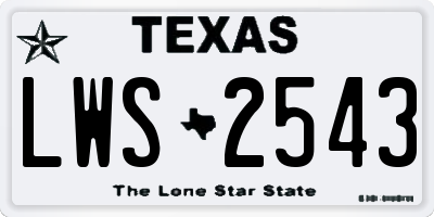 TX license plate LWS2543