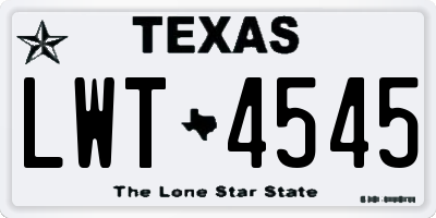 TX license plate LWT4545