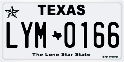 TX license plate LYM0166